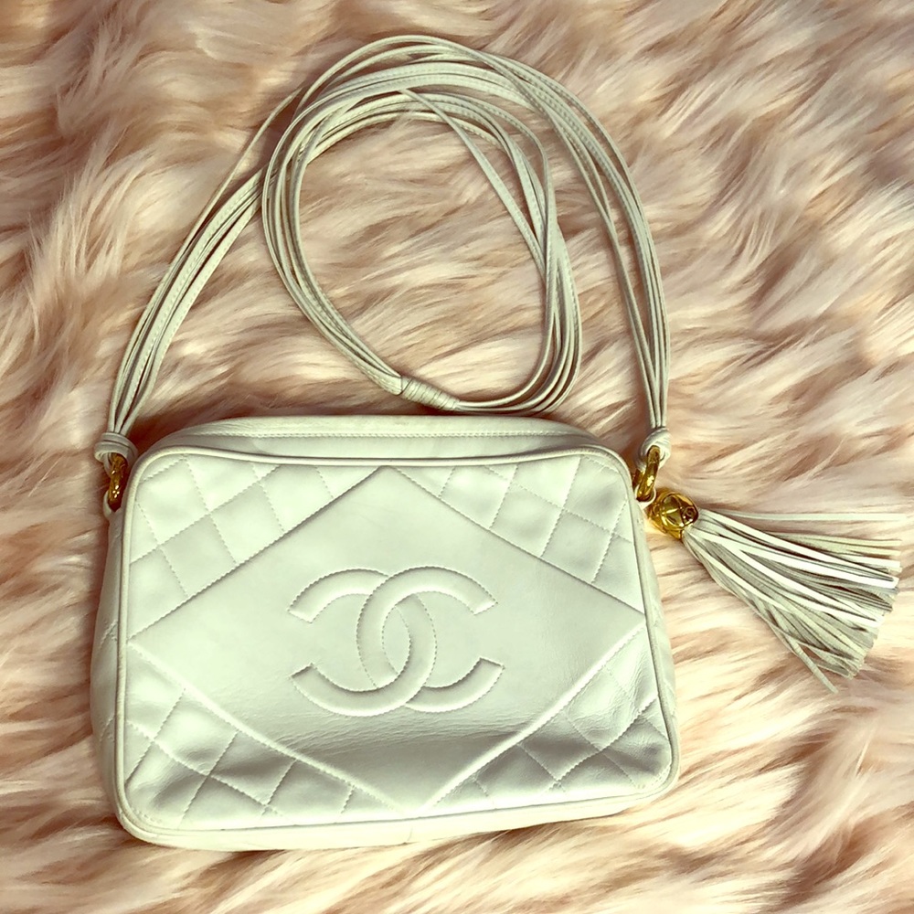 Chanel vintage white camera bag